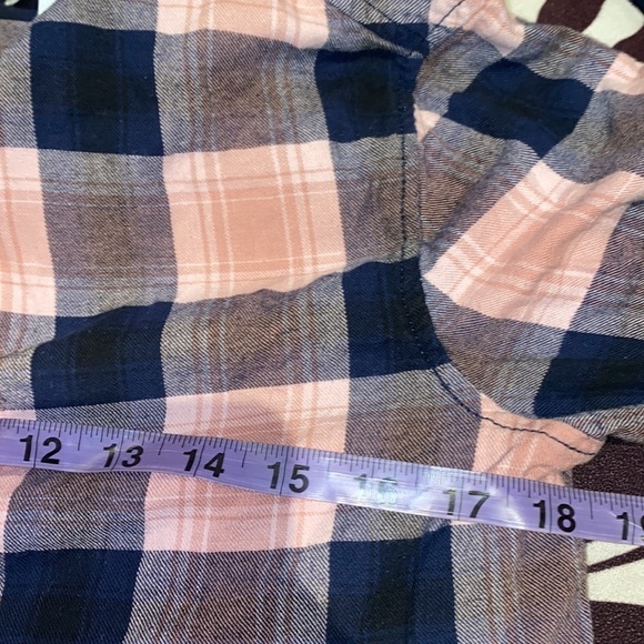 SWS floral pocket plaid skirt blouse with collar Sz S - Picture 7 of 11